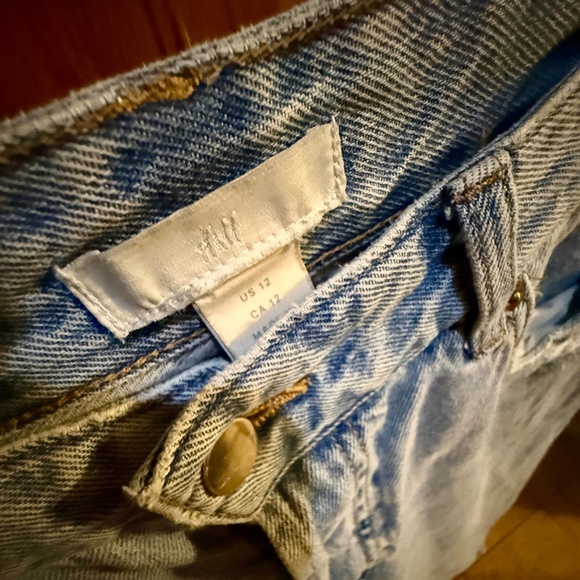 H&M Barrel Jeans Womens 12 Baggy Loose Fit Tapered Leg Denim Pants - Picture 5 of 8